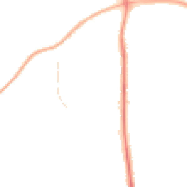Night-time road noise heatmap for PR6 7JW