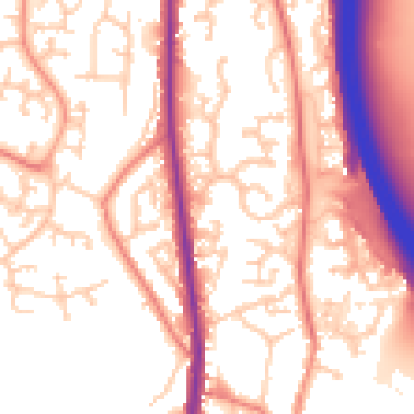 Daytime road noise heatmap for PR6 7RP