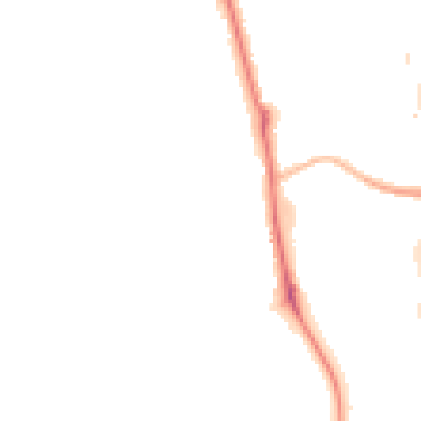 Night-time road noise heatmap for PR6 7SG