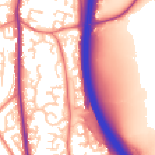 Daytime road noise heatmap for PR6 7SU