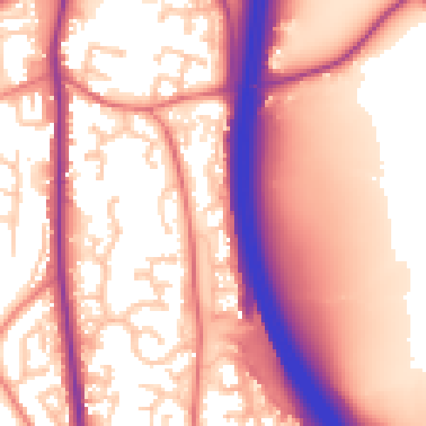 Daytime road noise heatmap for PR6 7SW