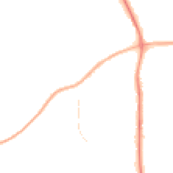 Night-time road noise heatmap for PR6 7US