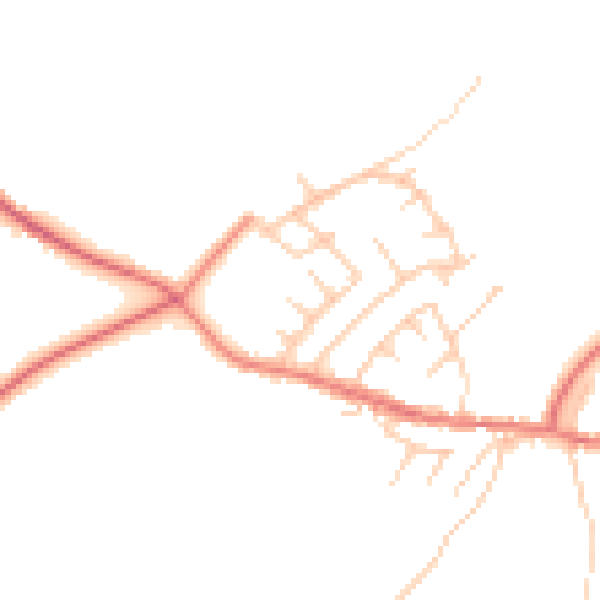 Daytime road noise heatmap for PR6 8PZ