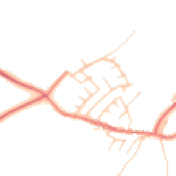 Daytime road noise heatmap for PR6 8QA