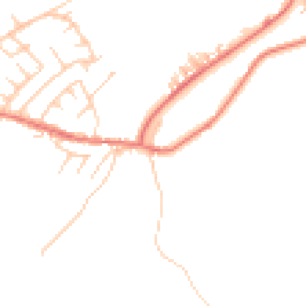 Daytime road noise heatmap for PR6 8QX