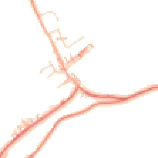 Daytime road noise heatmap for PR6 8RY