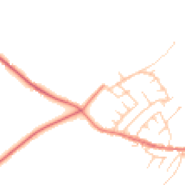 Daytime road noise heatmap for PR6 8SS