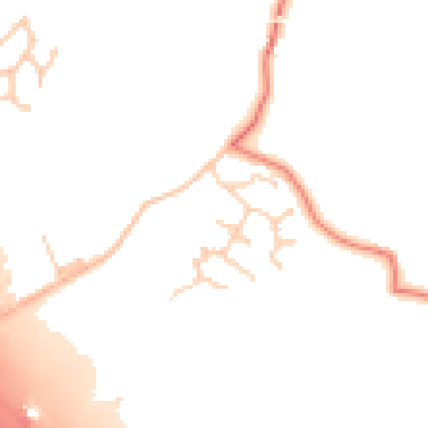 Daytime road noise heatmap for PR6 9AZ