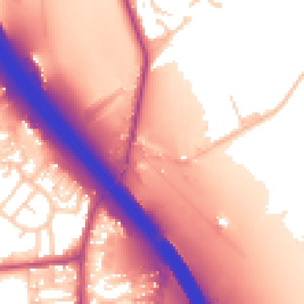 Daytime road noise heatmap for PR6 9BG