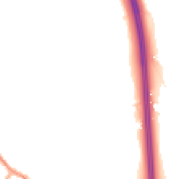 Night-time road noise heatmap for PR6 9DT