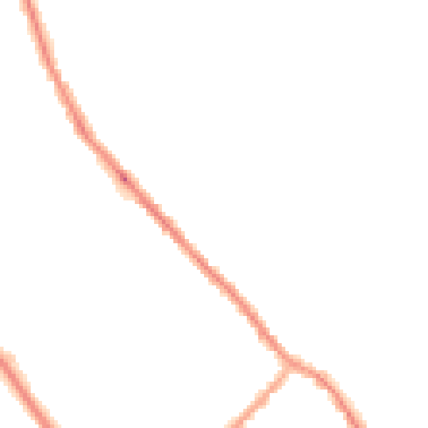 Night-time road noise heatmap for PR6 9NE