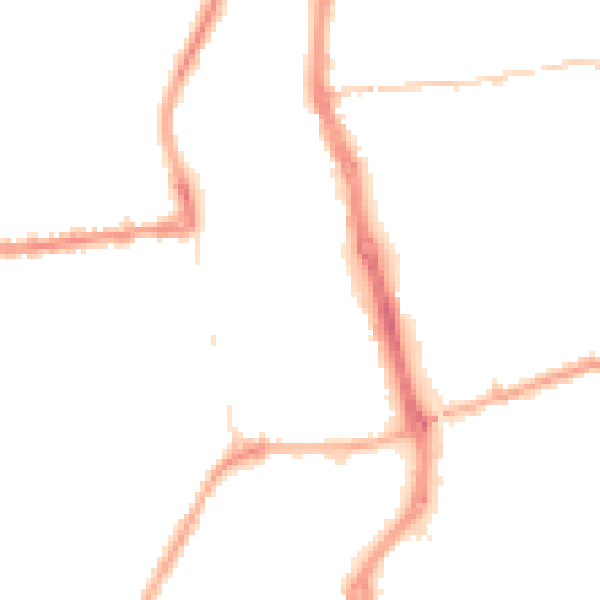 Night-time road noise heatmap for PR7 1BU