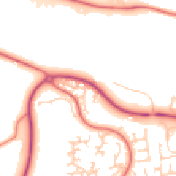 Daytime road noise heatmap for PR7 1BX
