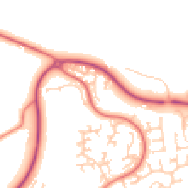 Daytime road noise heatmap for PR7 1BZ