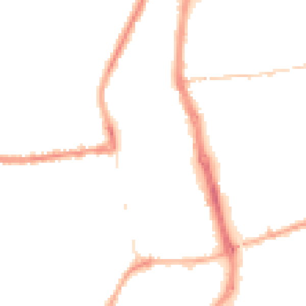 Night-time road noise heatmap for PR7 1DB
