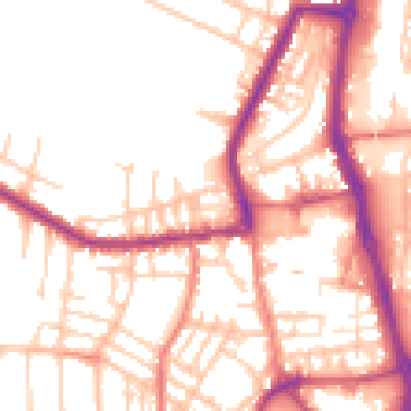 Daytime road noise heatmap for PR7 1DY