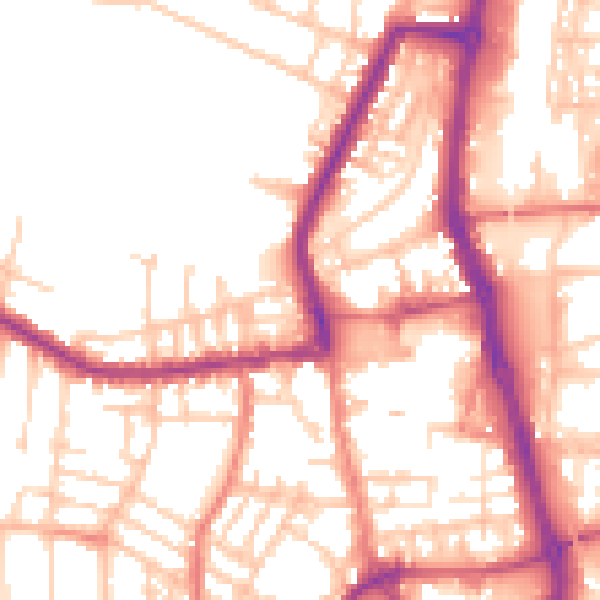 Daytime road noise heatmap for PR7 1EA