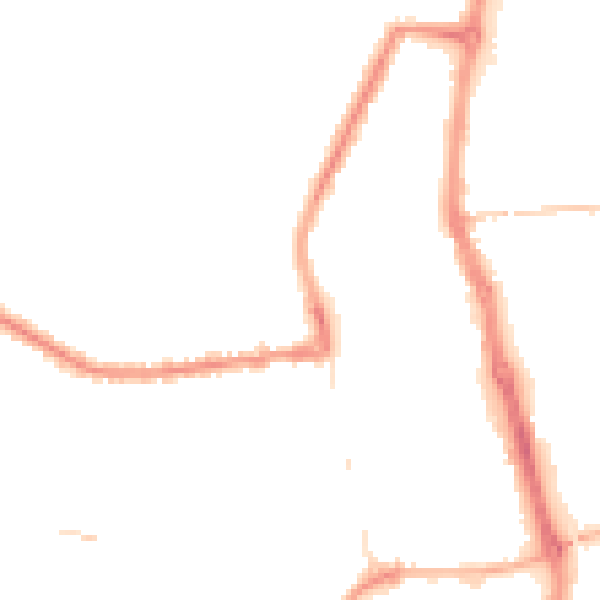 Night-time road noise heatmap for PR7 1EA