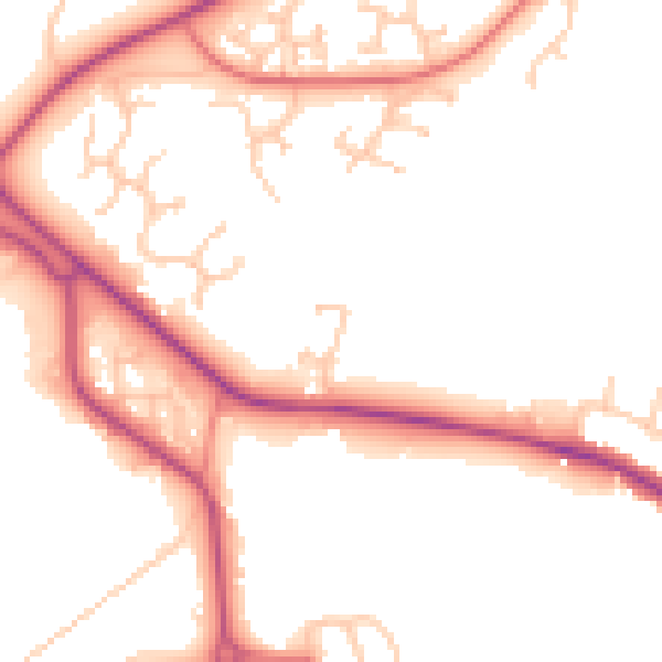 Daytime road noise heatmap for PR7 1ED