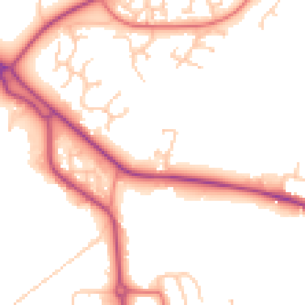 Daytime road noise heatmap for PR7 1EF