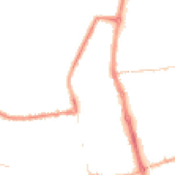 Night-time road noise heatmap for PR7 1EP