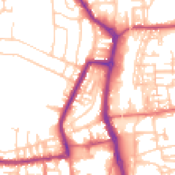 Daytime road noise heatmap for PR7 1ES
