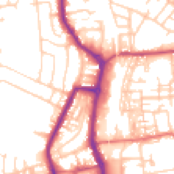 Daytime road noise heatmap for PR7 1EU