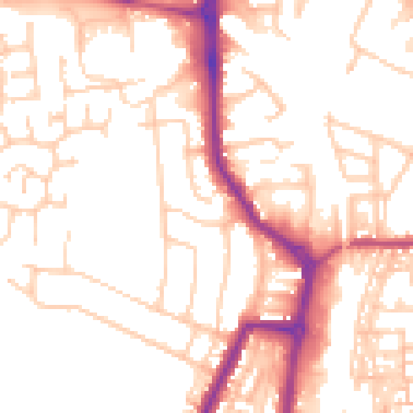 Daytime road noise heatmap for PR7 1FE