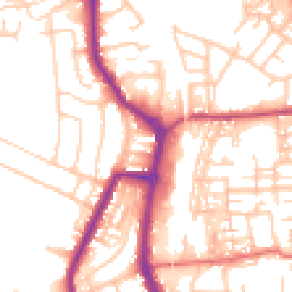 Daytime road noise heatmap for PR7 1HD