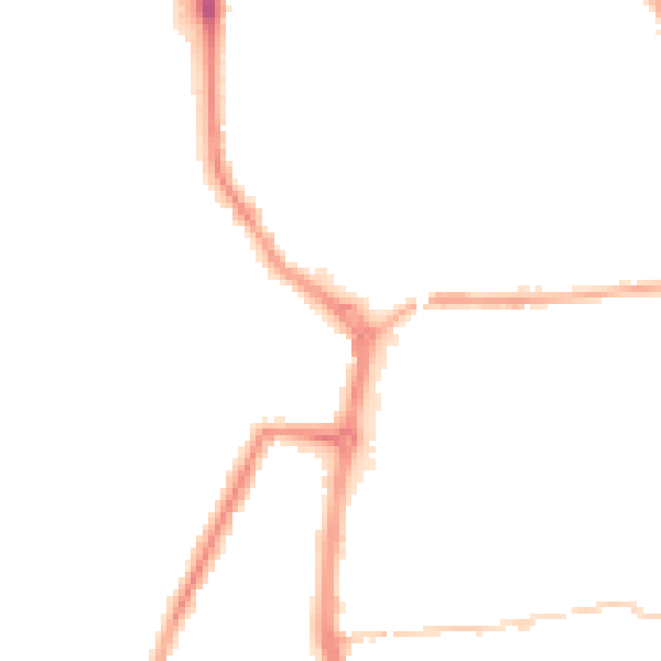 Night-time road noise heatmap for PR7 1HE