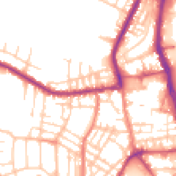 Daytime road noise heatmap for PR7 1HR