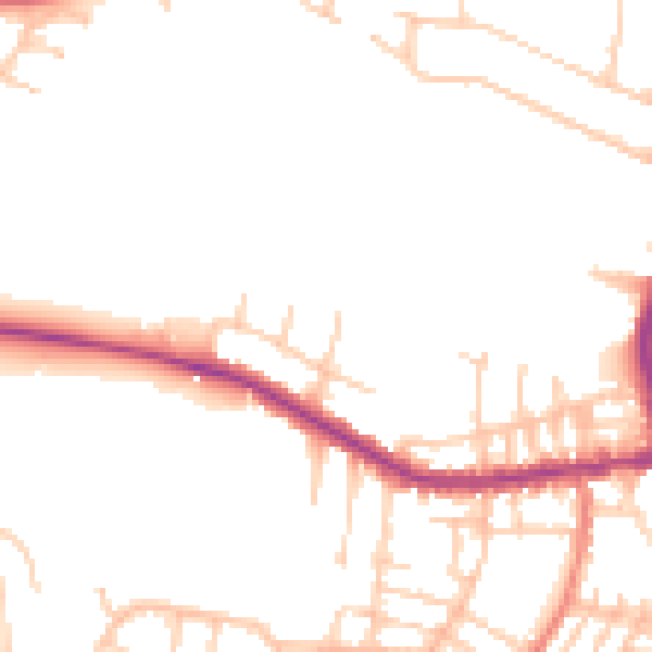 Daytime road noise heatmap for PR7 1LY