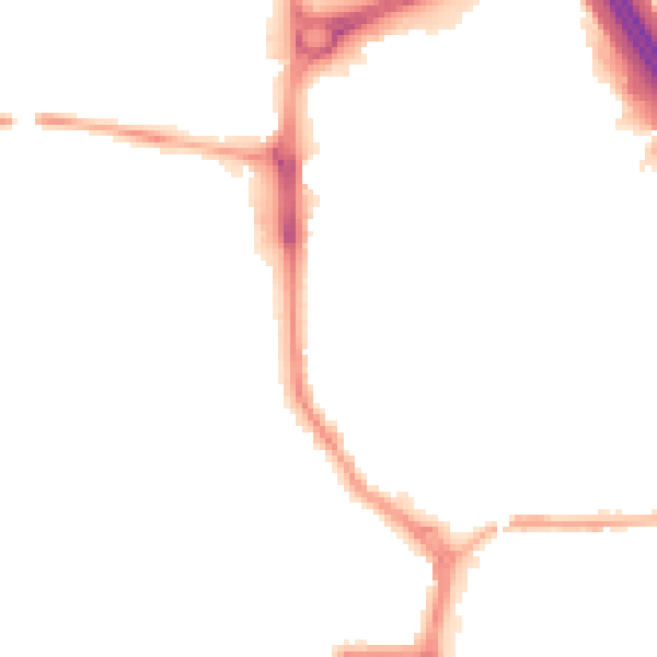 Night-time road noise heatmap for PR7 1PB