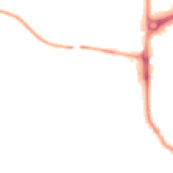 Night-time road noise heatmap for PR7 1PR