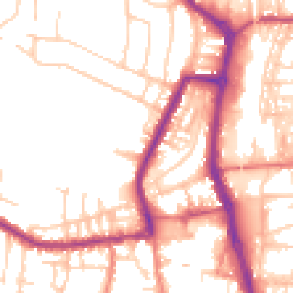 Daytime road noise heatmap for PR7 1QS