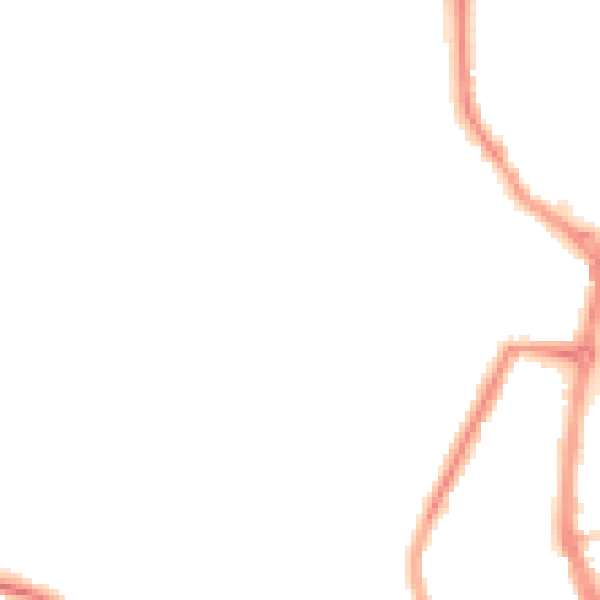 Night-time road noise heatmap for PR7 1RR