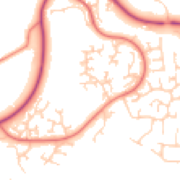 Daytime road noise heatmap for PR7 1TU