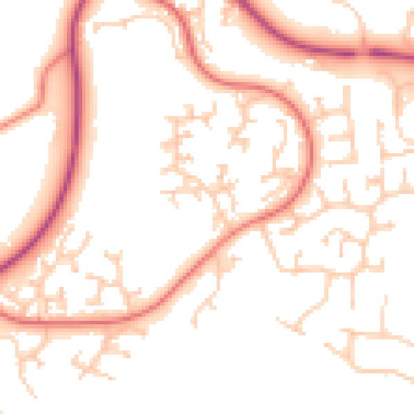 Daytime road noise heatmap for PR7 1TX