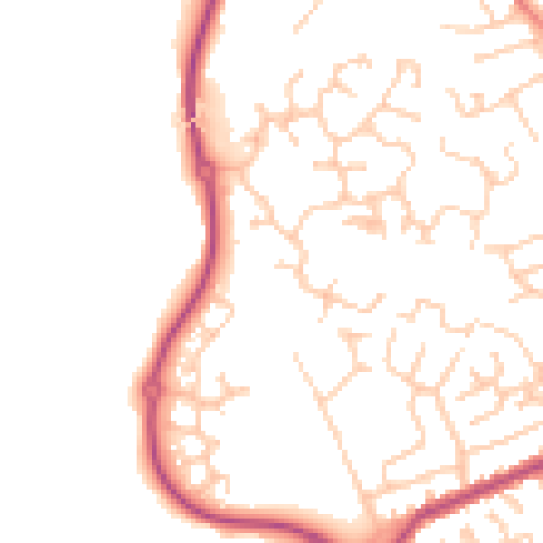 Daytime road noise heatmap for PR7 2EG