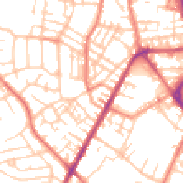 Daytime road noise heatmap for PR7 2HF