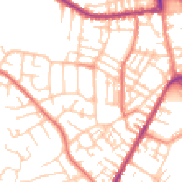 Daytime road noise heatmap for PR7 2HL