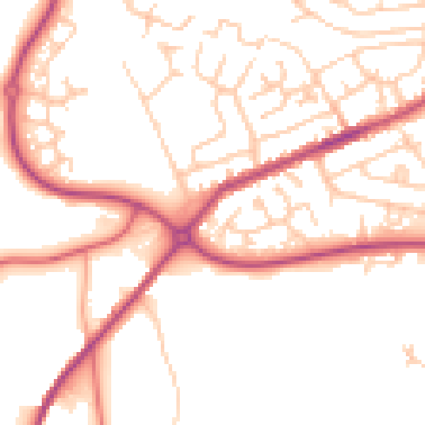 Daytime road noise heatmap for PR7 2NR