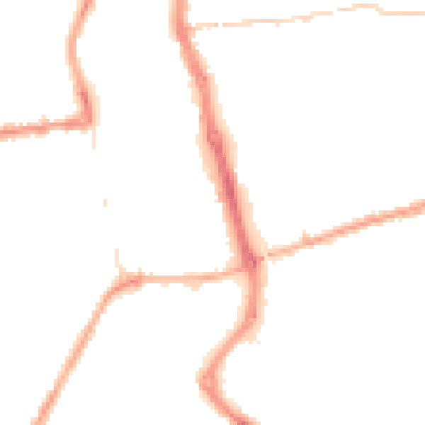 Night-time road noise heatmap for PR7 2TY