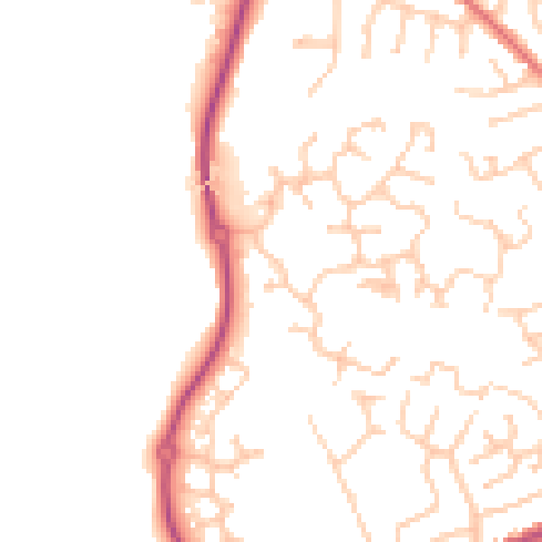 Daytime road noise heatmap for PR7 2WA