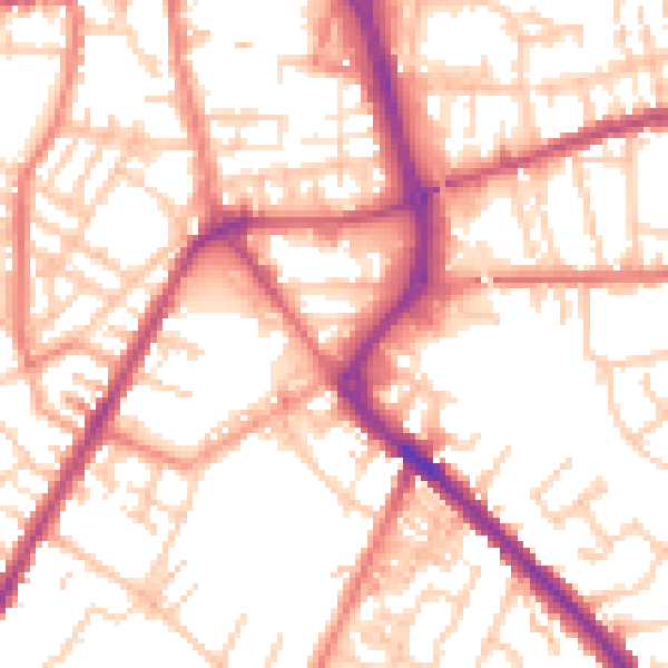 Daytime road noise heatmap for PR7 3AF