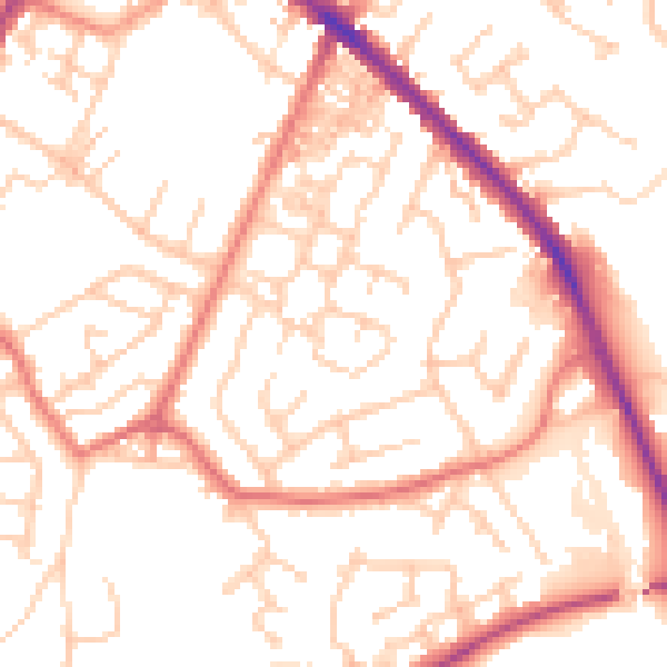 Daytime road noise heatmap for PR7 3DF