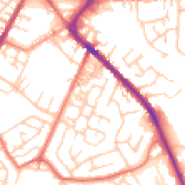 Daytime road noise heatmap for PR7 3DN