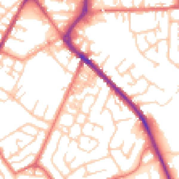 Daytime road noise heatmap for PR7 3FD