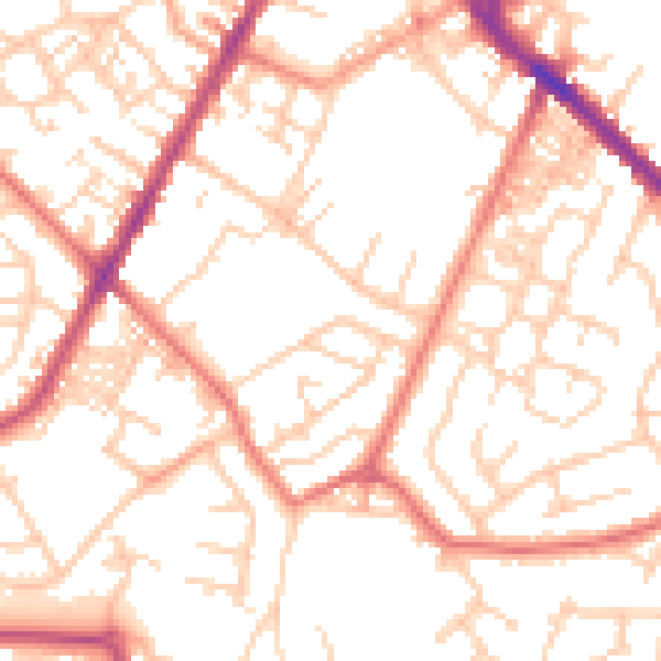 Daytime road noise heatmap for PR7 3HZ