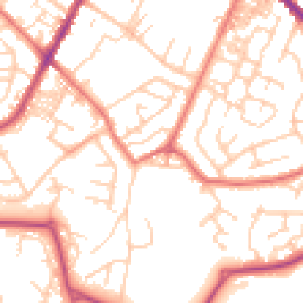 Daytime road noise heatmap for PR7 3JE